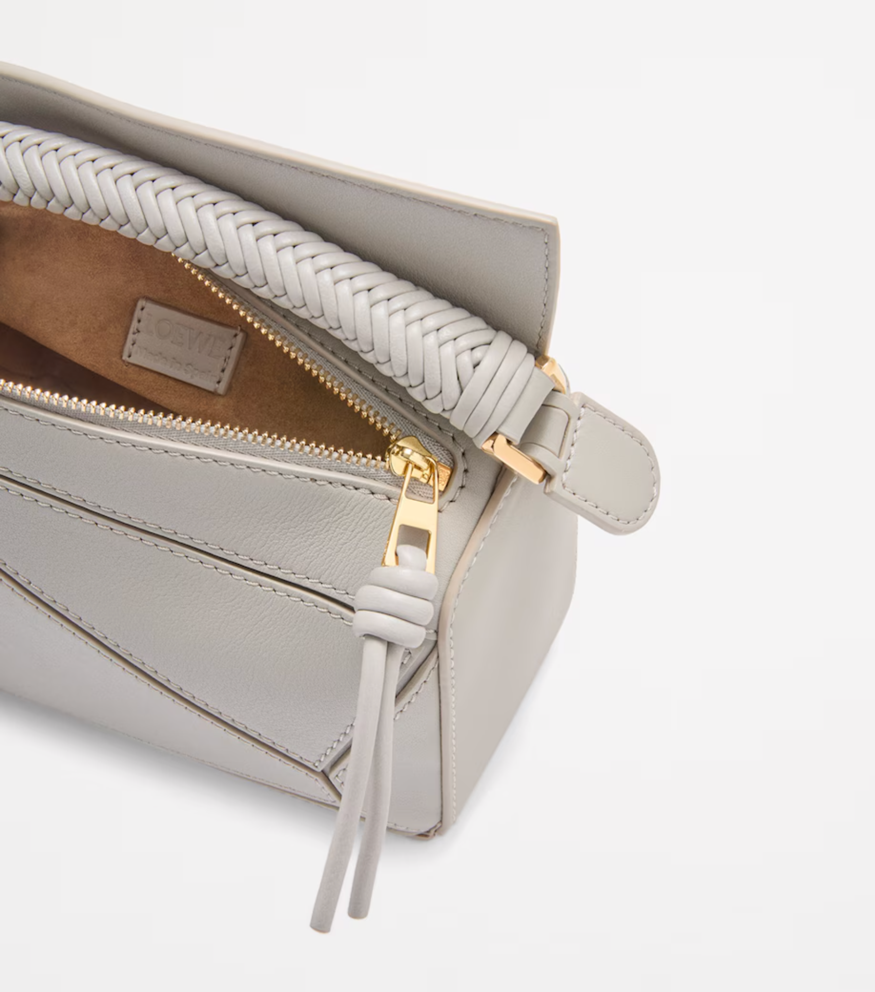 Puzzle Edge Mini Braided Handle Shoulder Bag