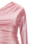 olimpia mini dress in draped stretch lurex ribbed fabric