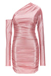 olimpia mini dress in draped stretch lurex ribbed fabric