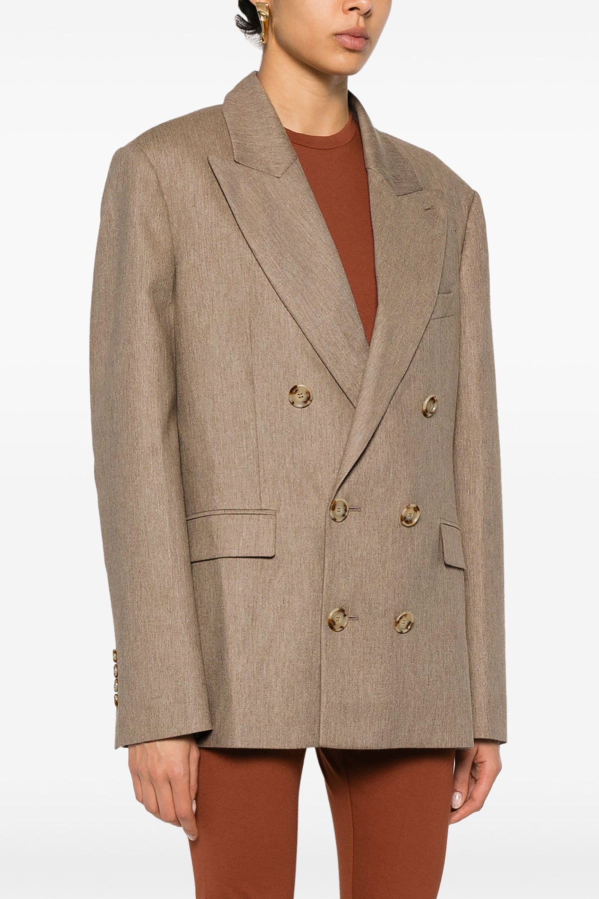 pixie double-breasted blazer in viscose blend