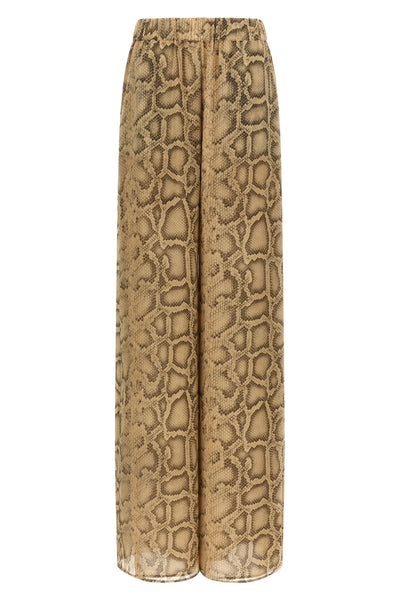 lena pants in natural python print georgette