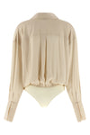 paloma shirt style bodysuit in cold-dyed satin