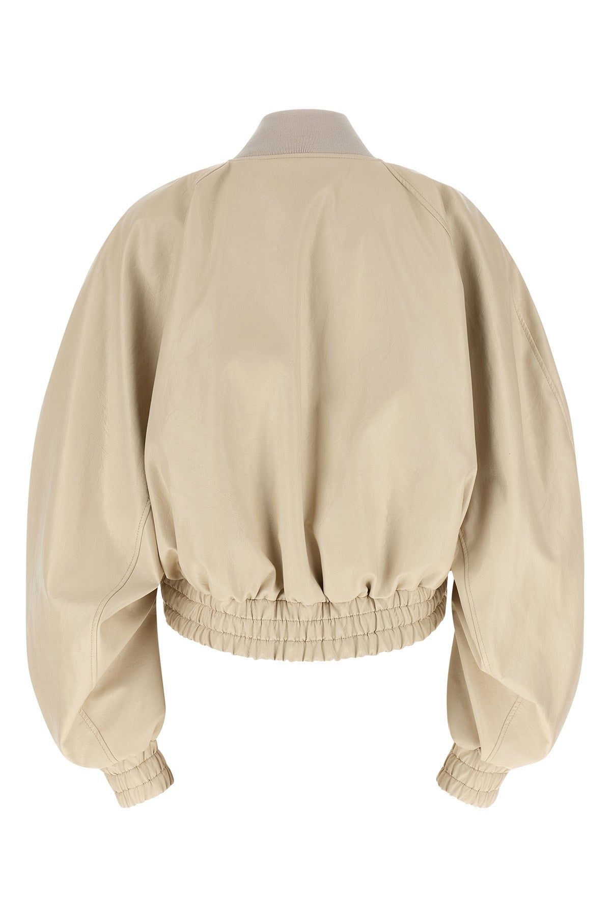 sierra bomber jacket in grainy leather-effect fabric