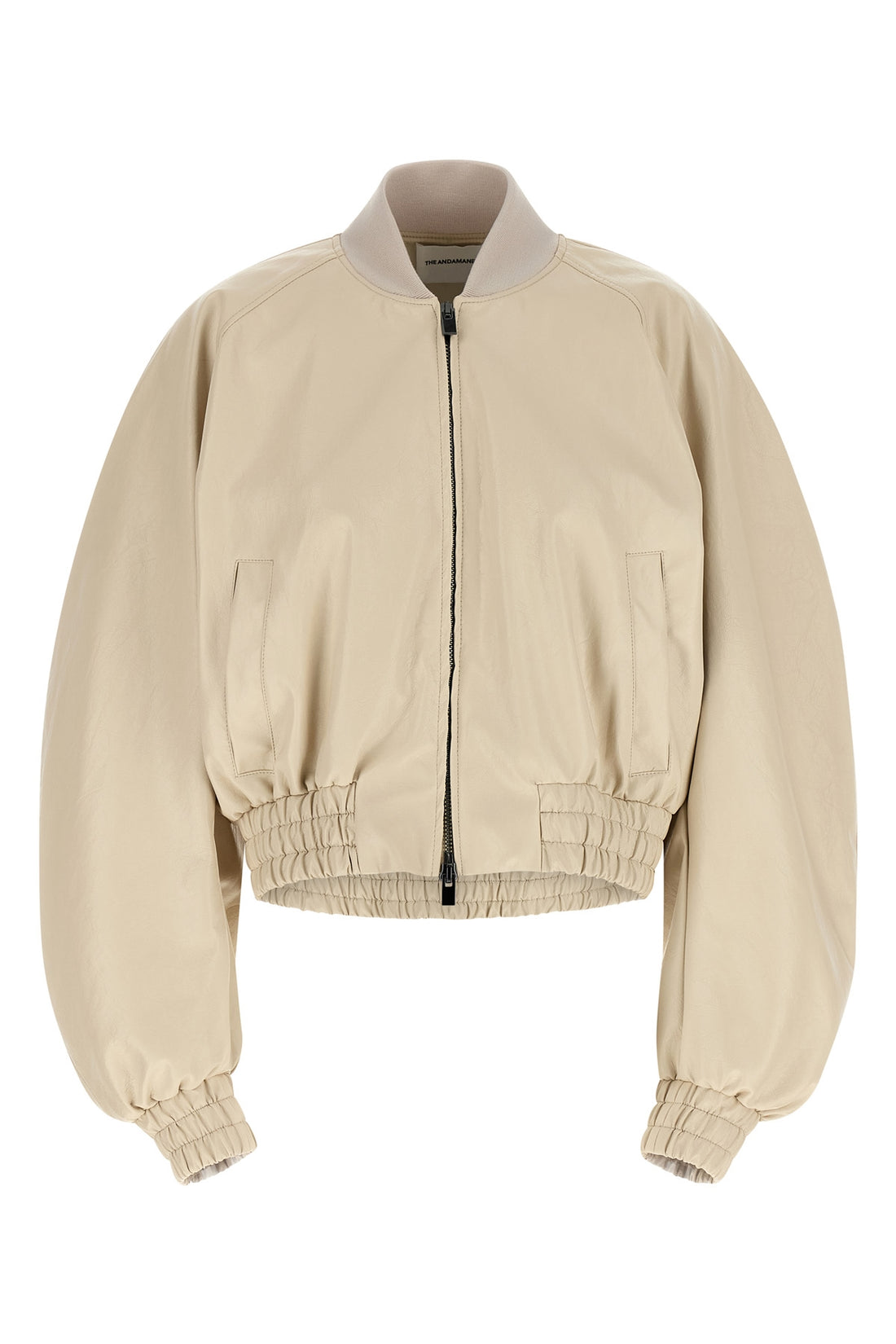 THE ANDAMANE 38 sierra bomber jacket in grainy leather-effect fabric