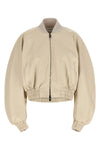 sierra bomber jacket in grainy leather-effect fabric