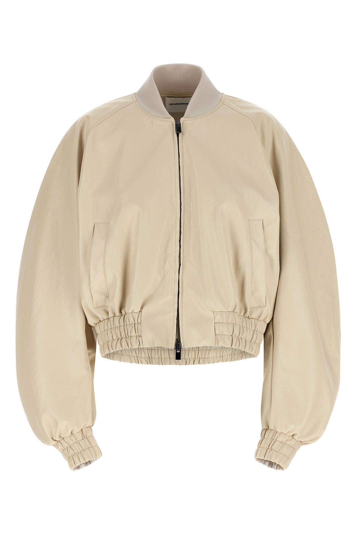 sierra bomber jacket in grainy leather-effect fabric