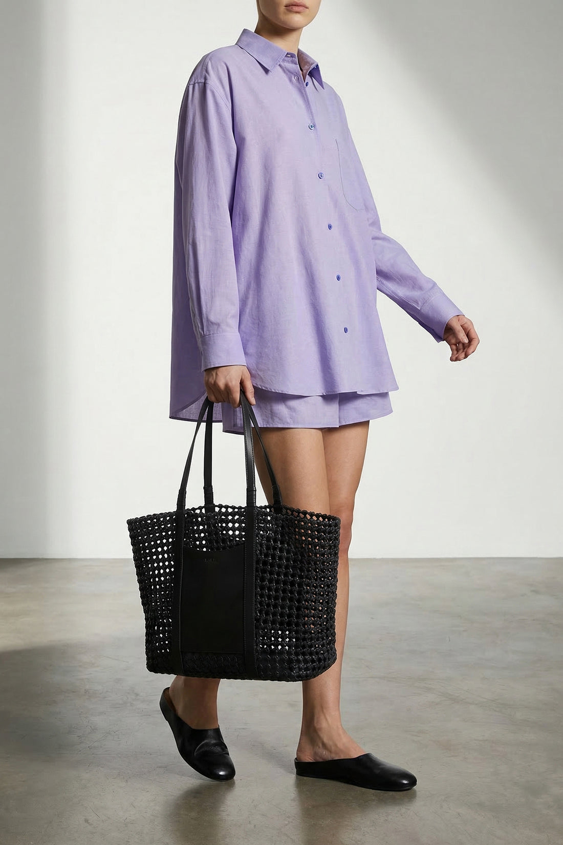 THE ANDAMANE M solid oxford cotton georgiana set suit