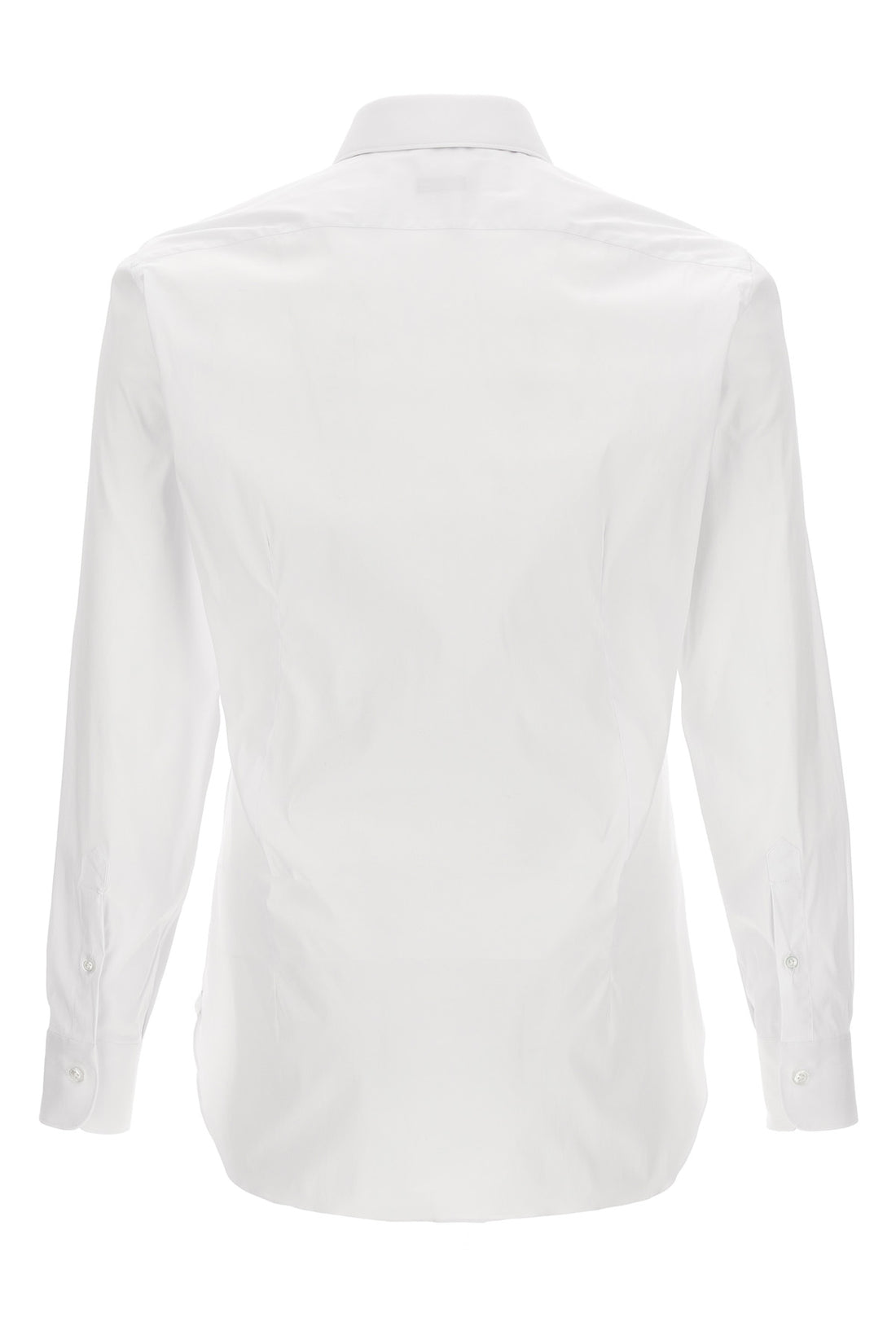 BARBA 45 cm stretch cotton blend poplin shirt