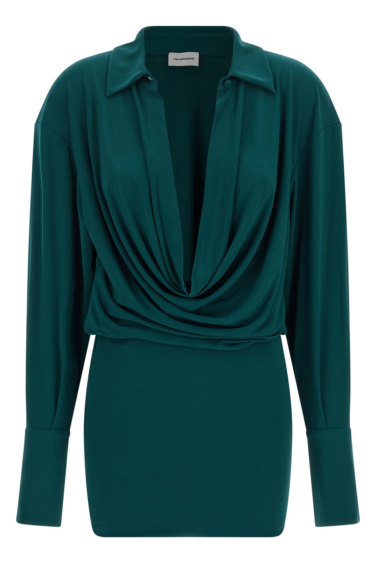 the andamane lilia mini dress defines a bold silhouette through a play of cont