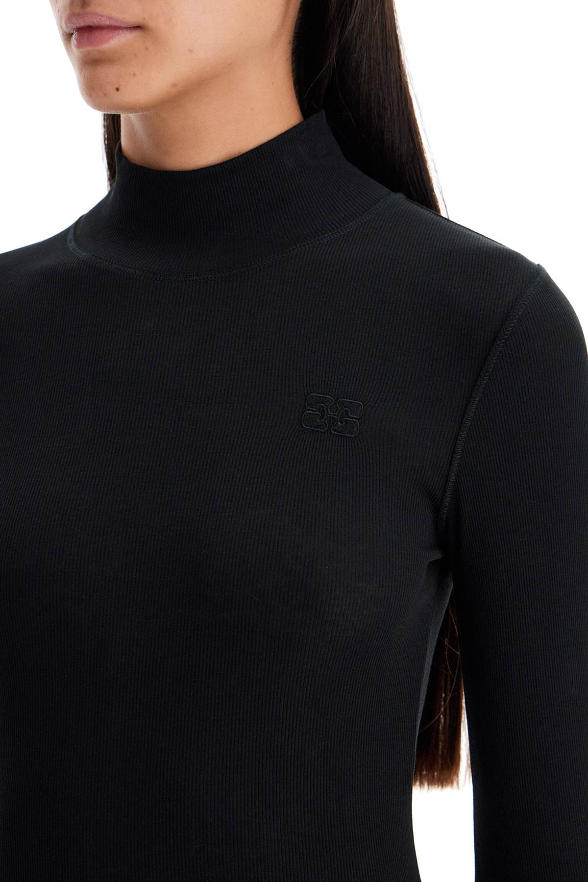 long-sleeved ribbed top