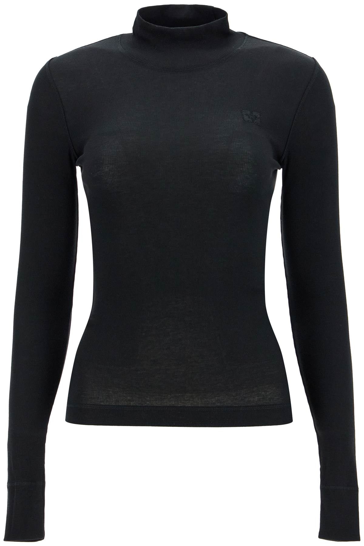 long-sleeved ribbed top