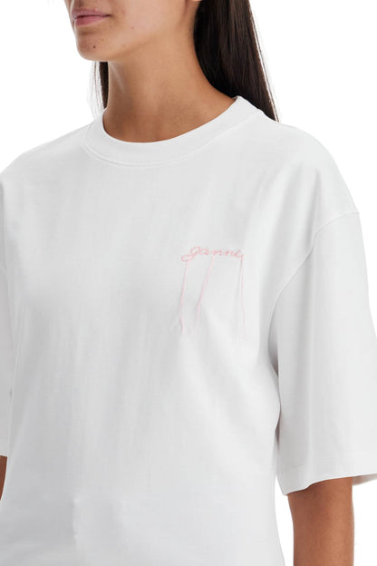 t-shirt with frayed embroidery