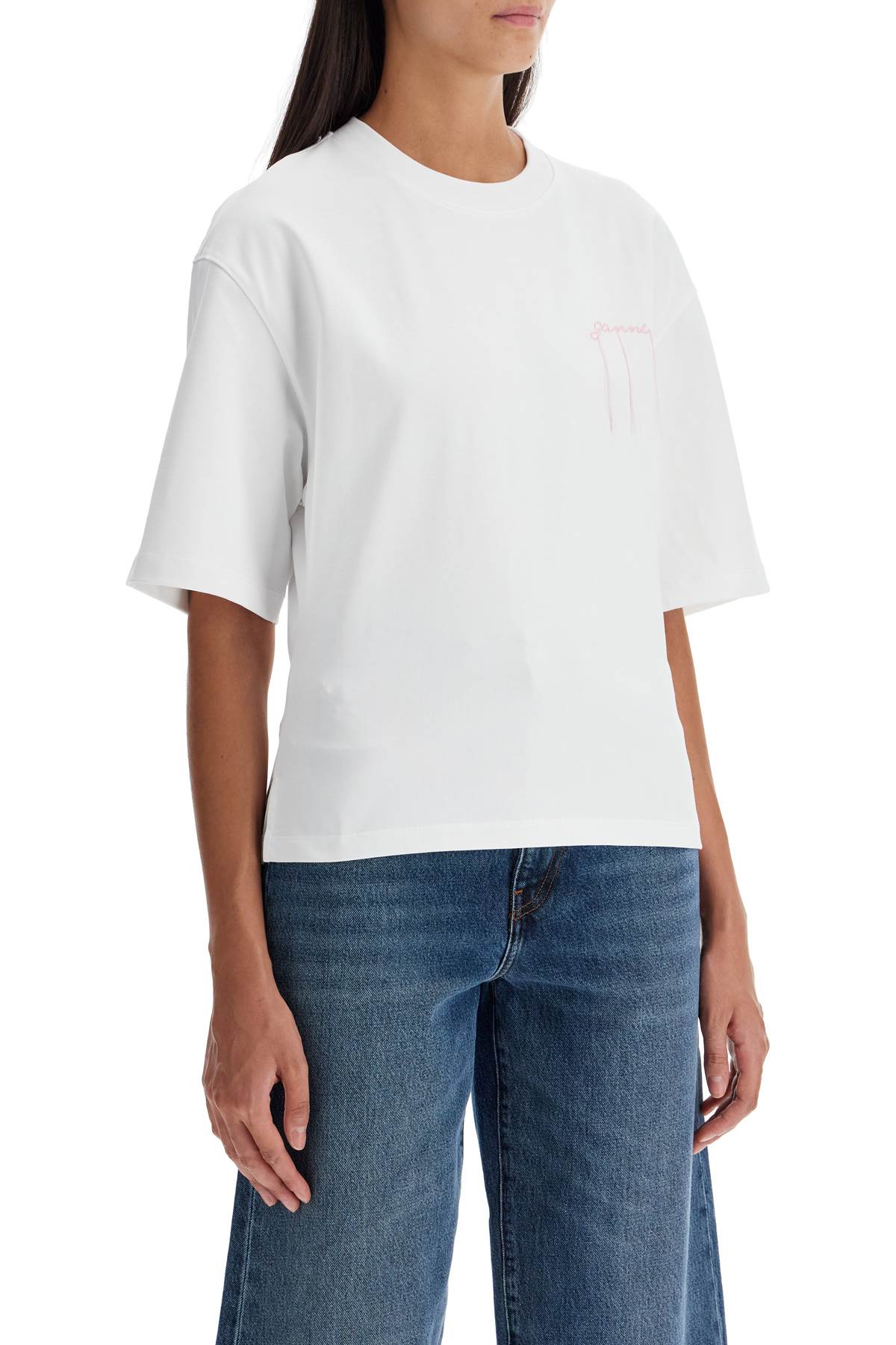 t-shirt with frayed embroidery