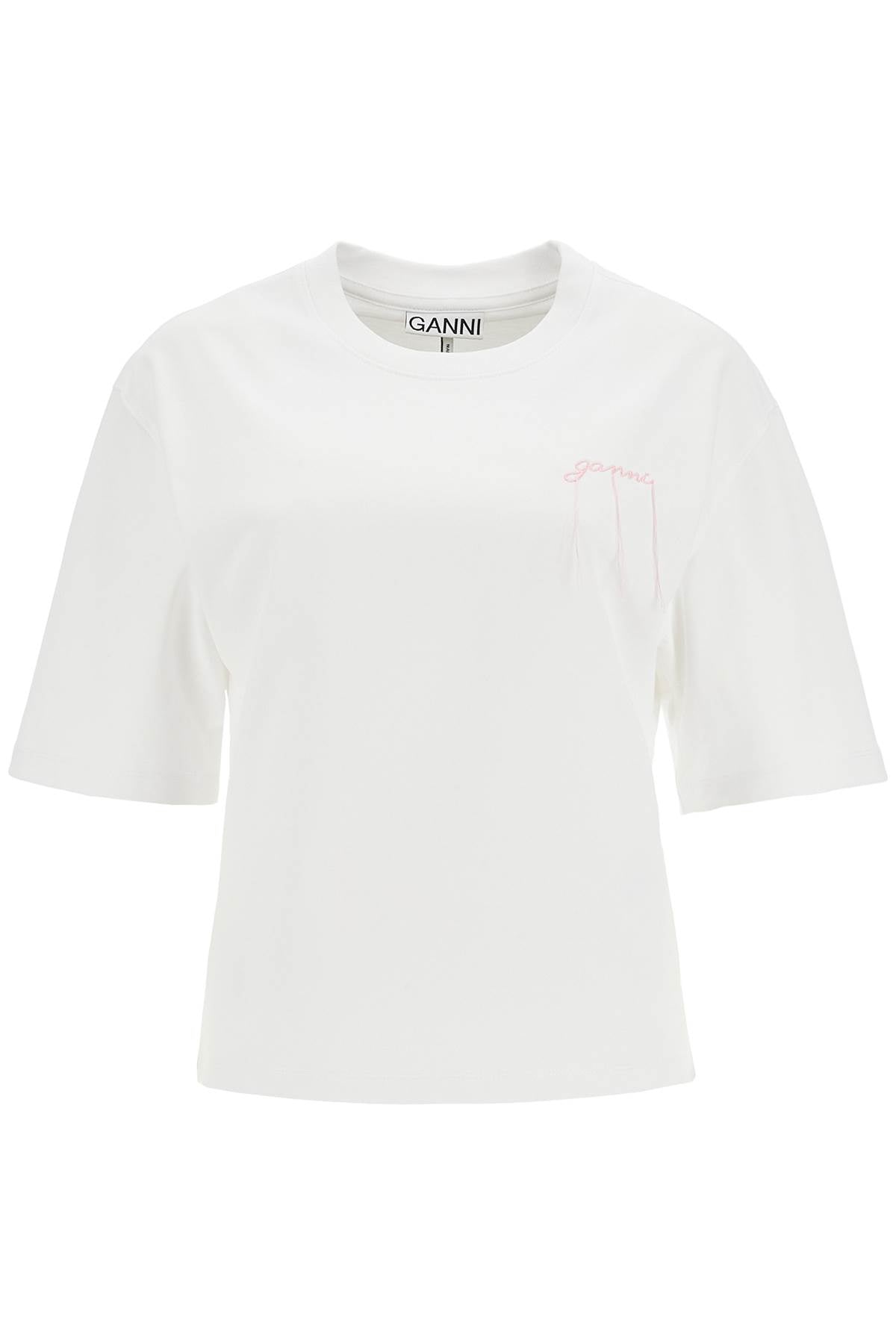 t-shirt with frayed embroidery