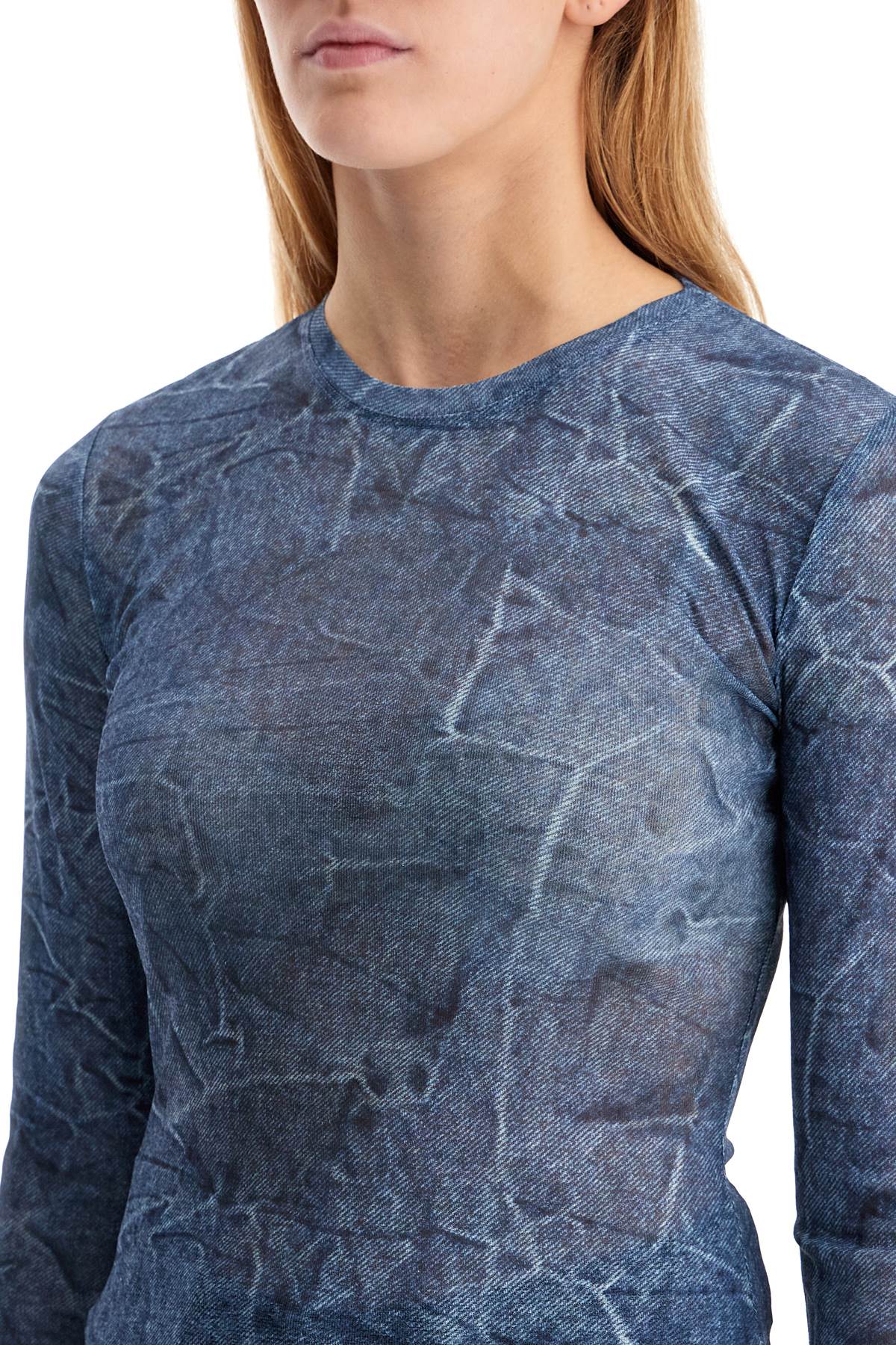 long-sleeved denim effect top for