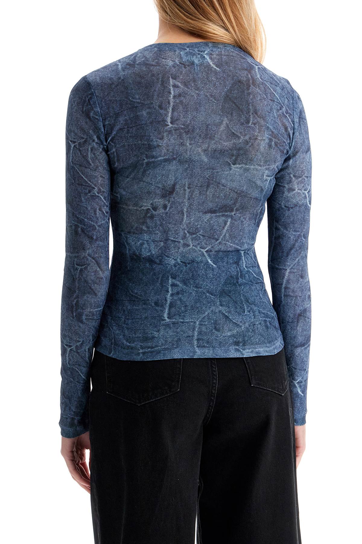 long-sleeved denim effect top for