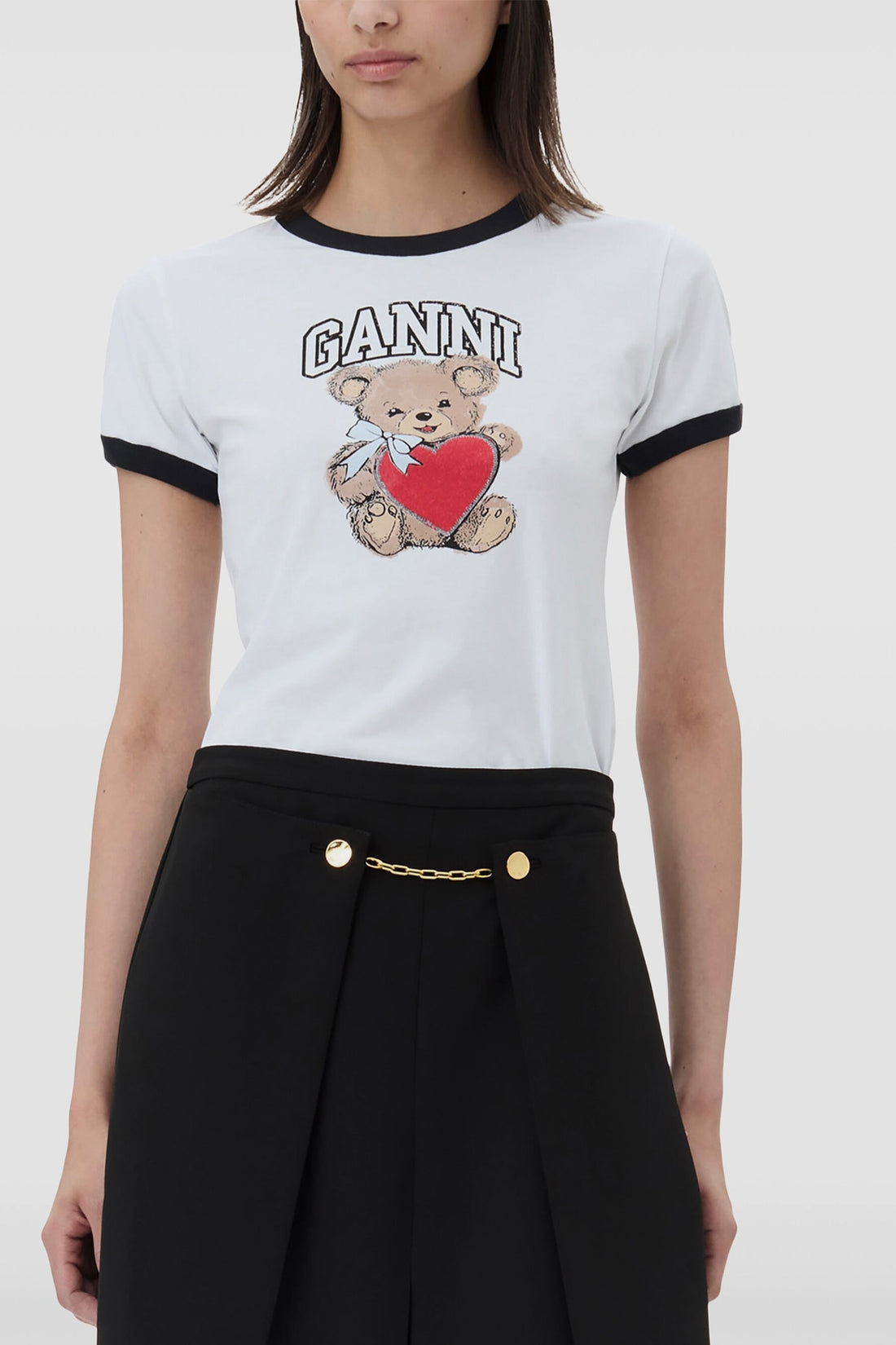 GANNI XXS bear cotton jersey t-shirt