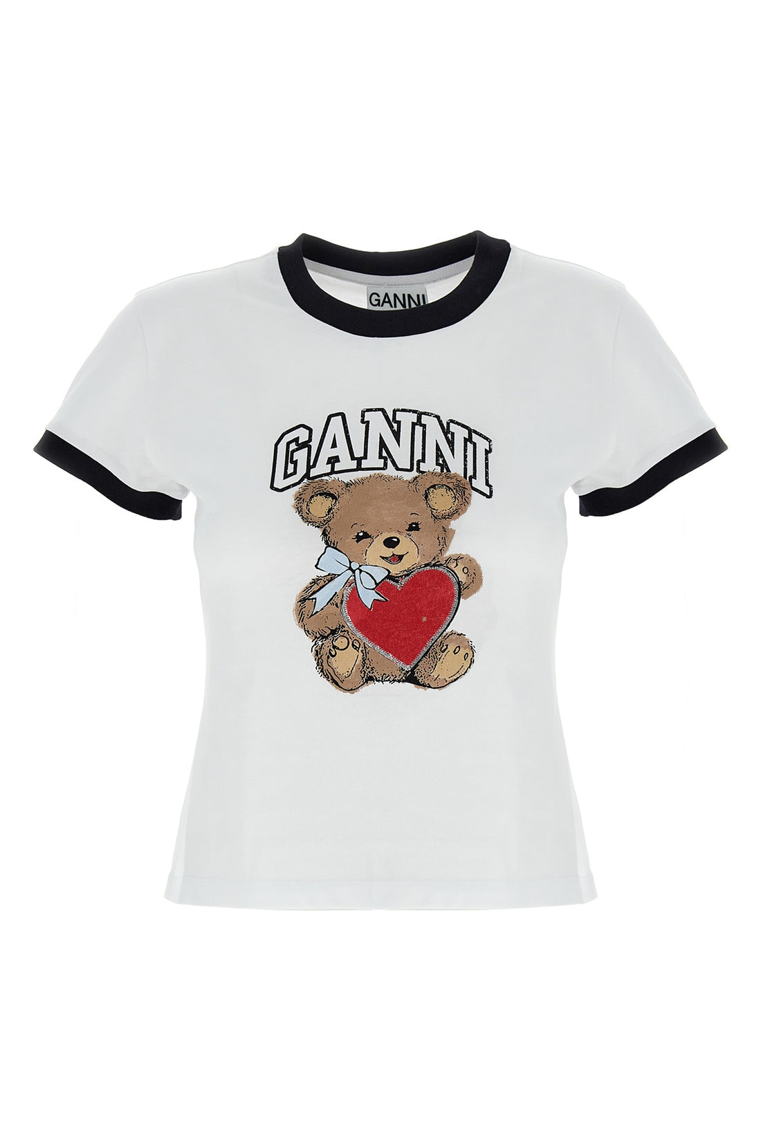 GANNI XXS bear cotton jersey t-shirt