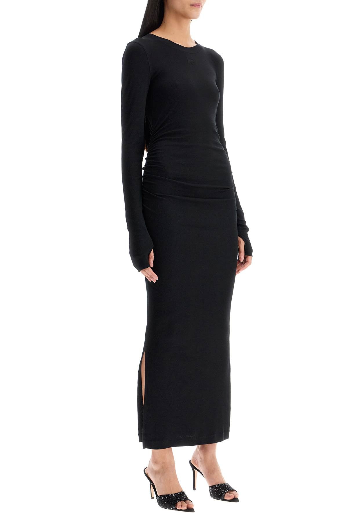 long ribbed jersey dress with nine words