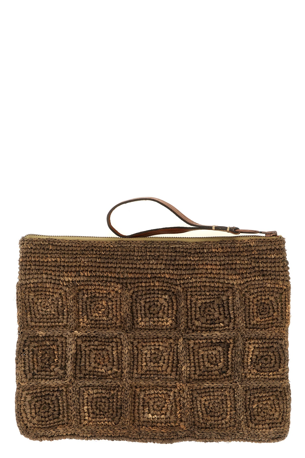 tanala crochet raffia clutch bag