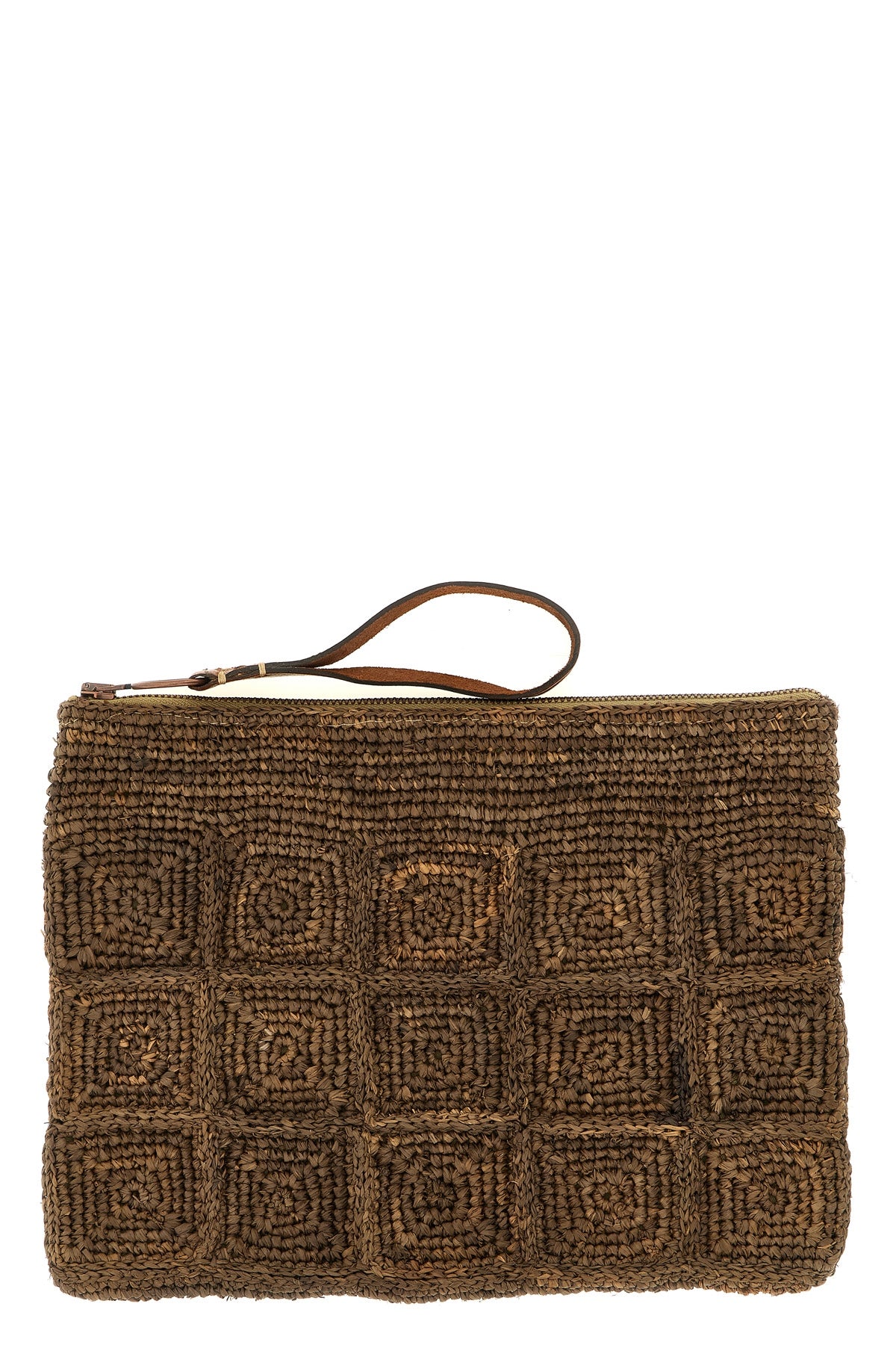 tanala crochet raffia clutch bag
