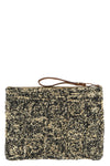 tanala clutch bag in two-tone crochet raffia