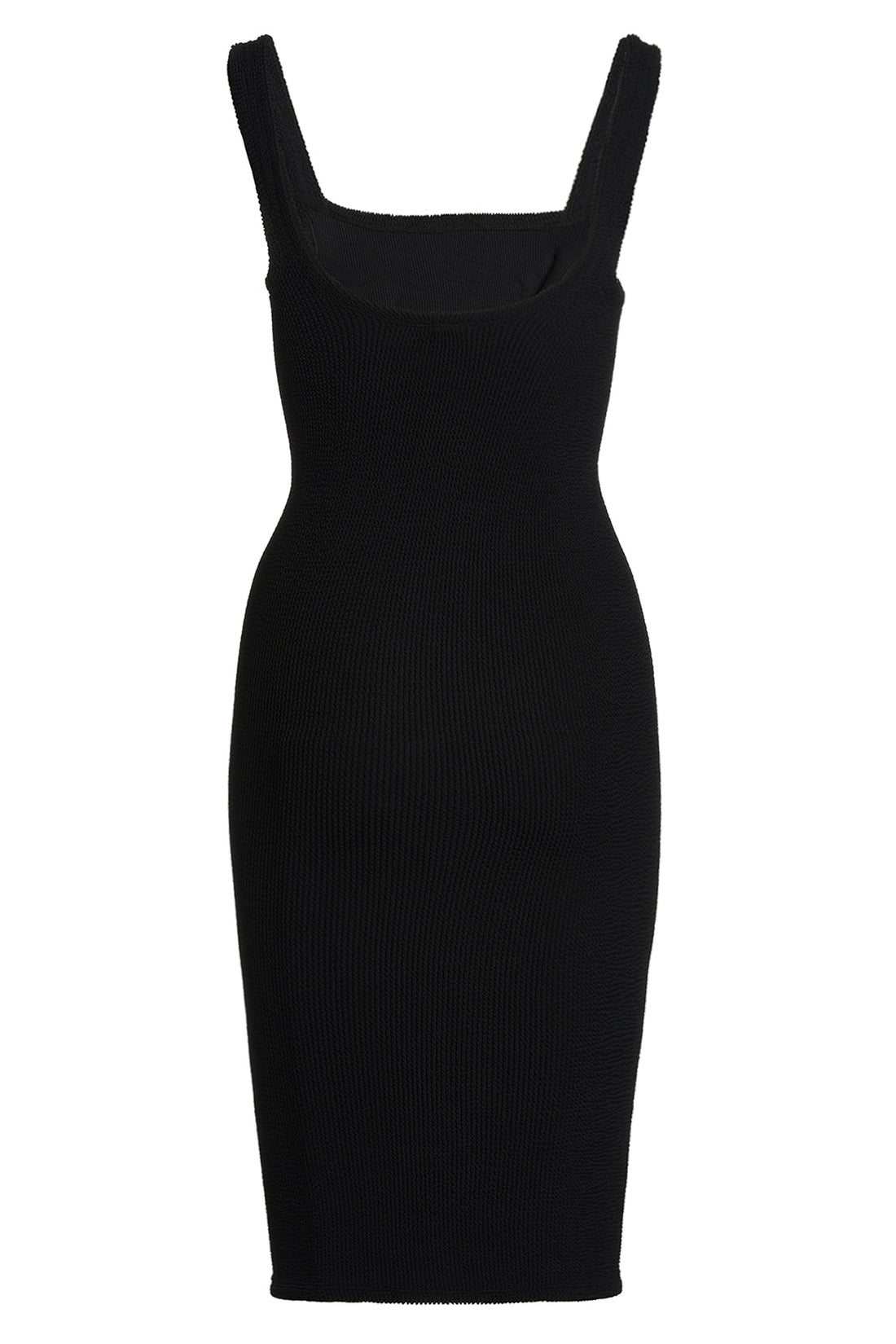 HUNZA G OS abito tank dress in tessuto stretch "seamless crinkle" modello con spalline so