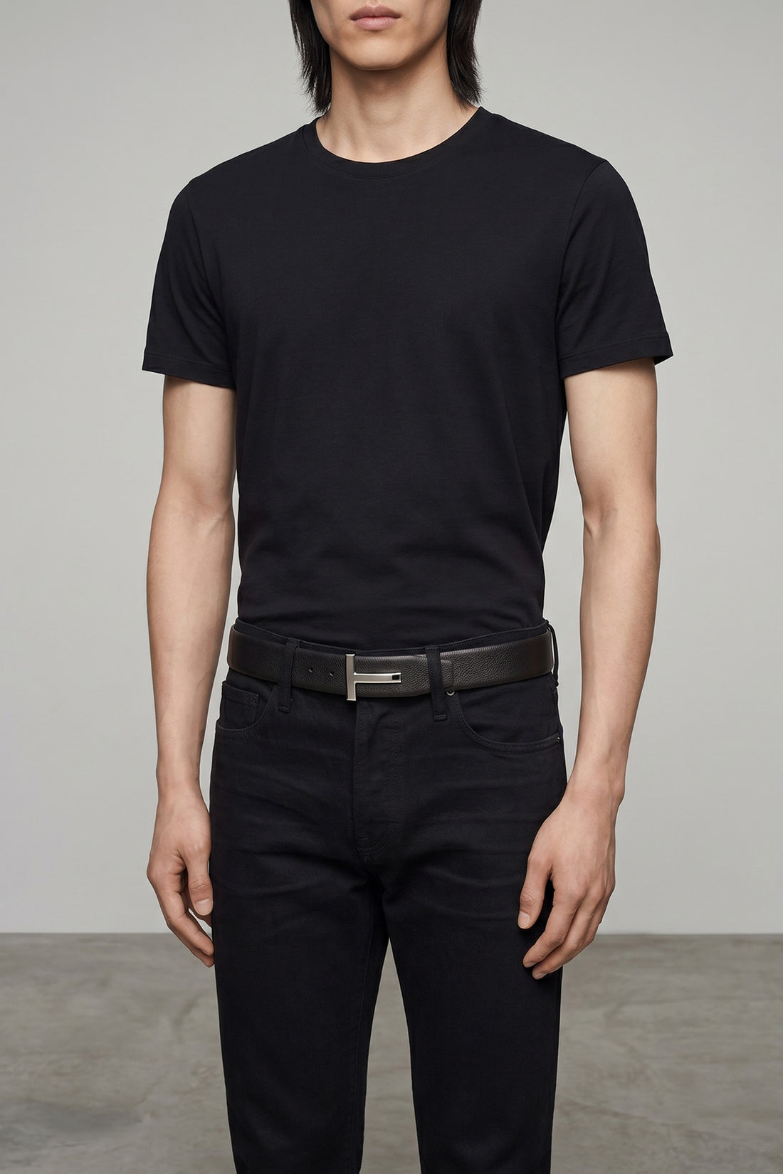 TOM FORD 85 cm icon grain leather reversible belt