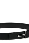 grained leather belt