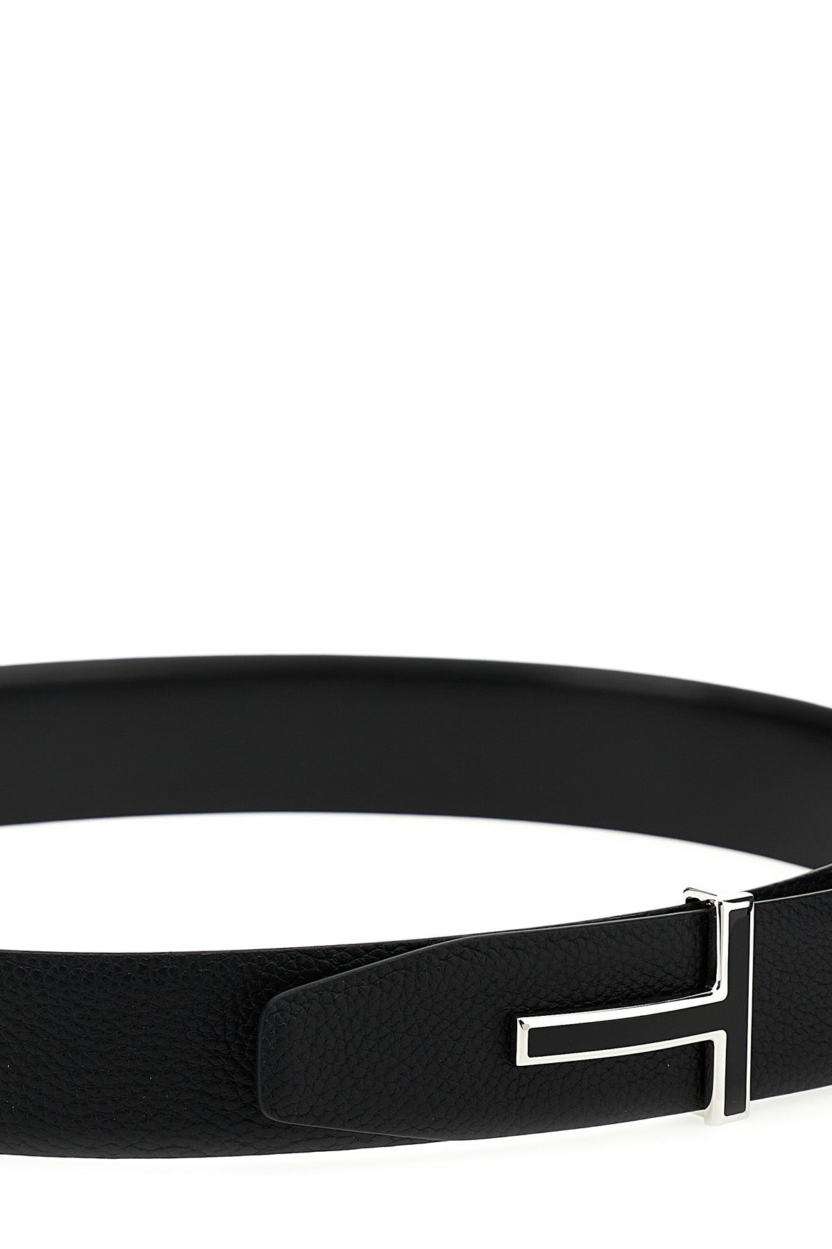 grained leather belt