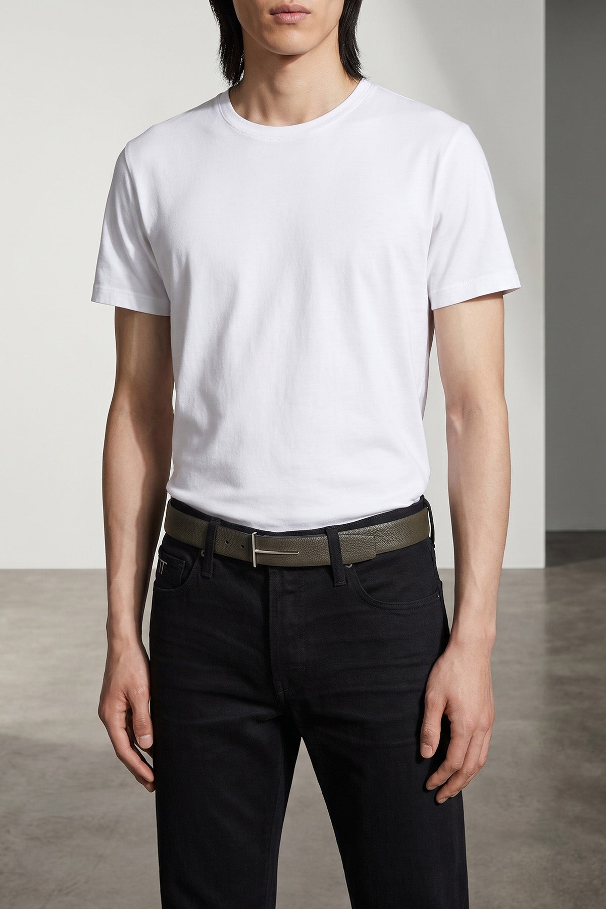 icon grain leather reversible belt