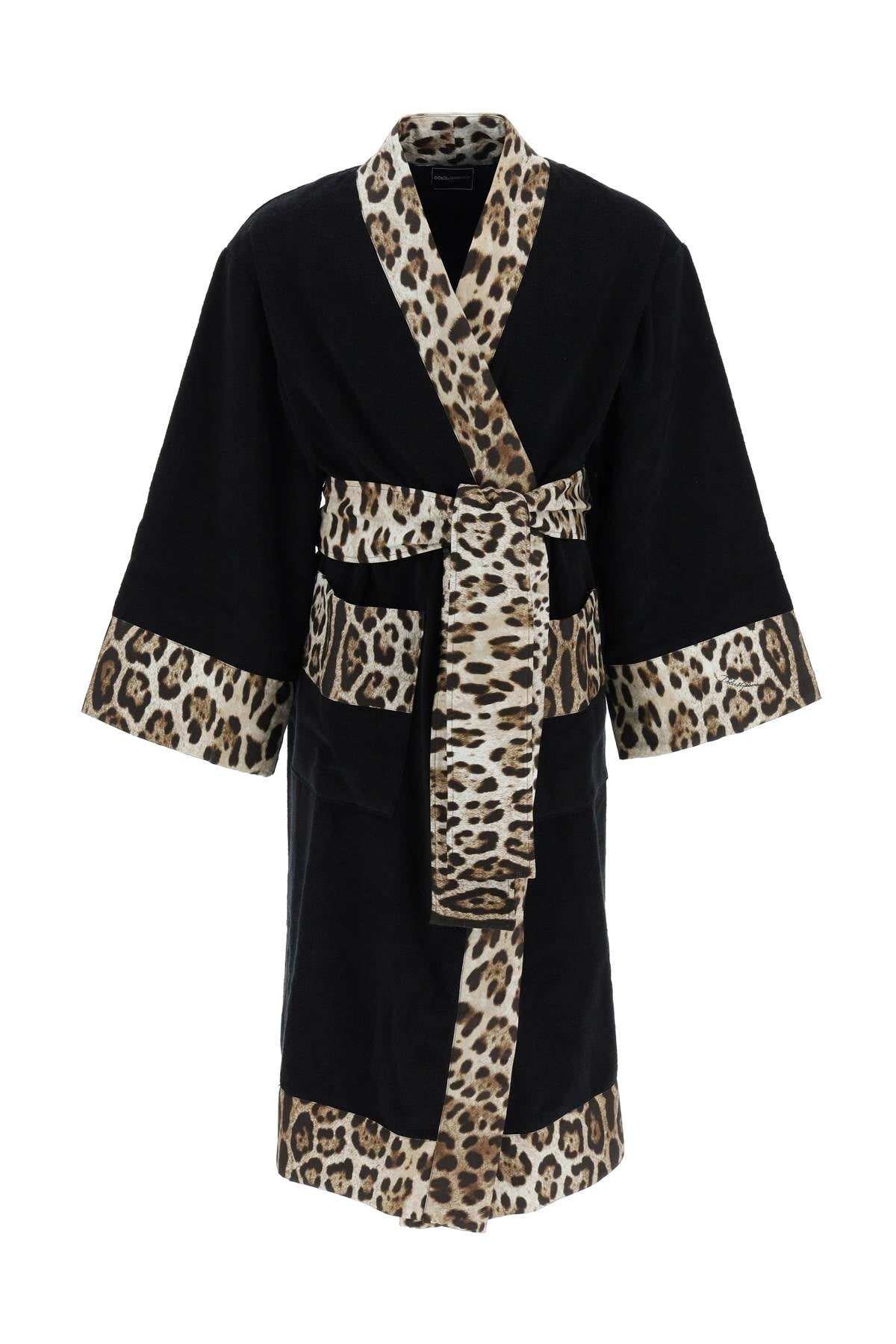 leo print bathrobe