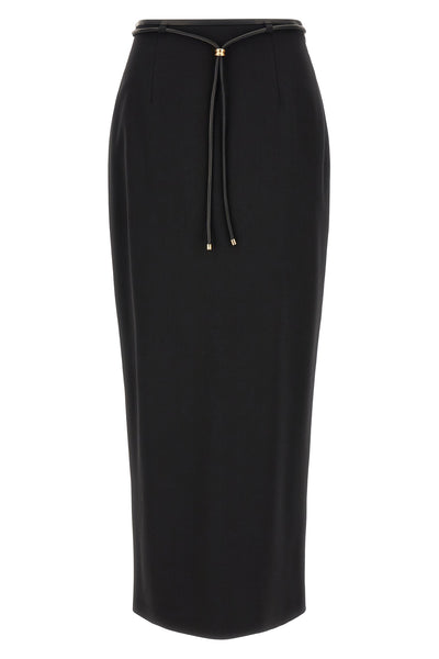 the agnona longuette skirt defines an essential silhouette through a rigorous hi