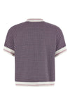 check patterned viscose blend polo shirt