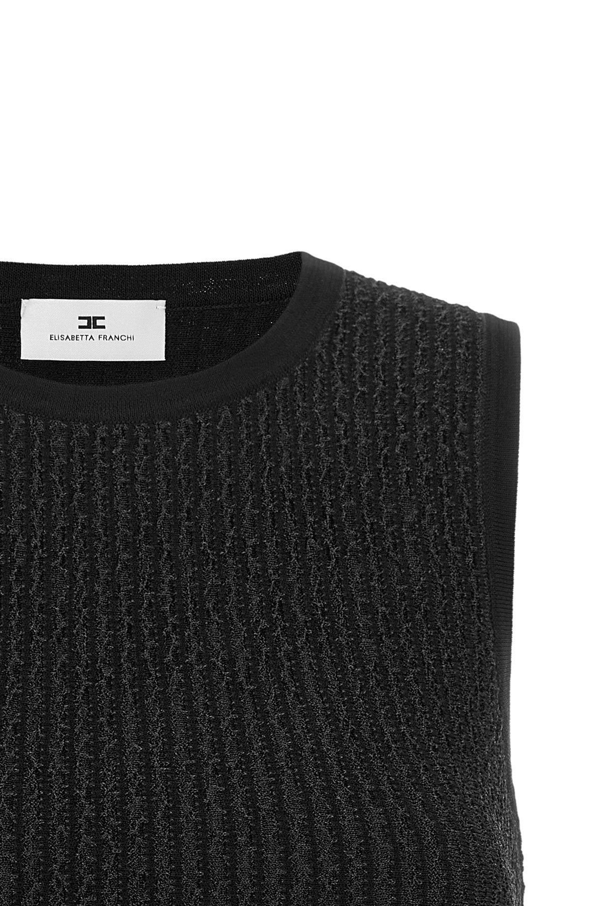 the elisabetta franchi top redefines the essentiality of the wardrobe through an