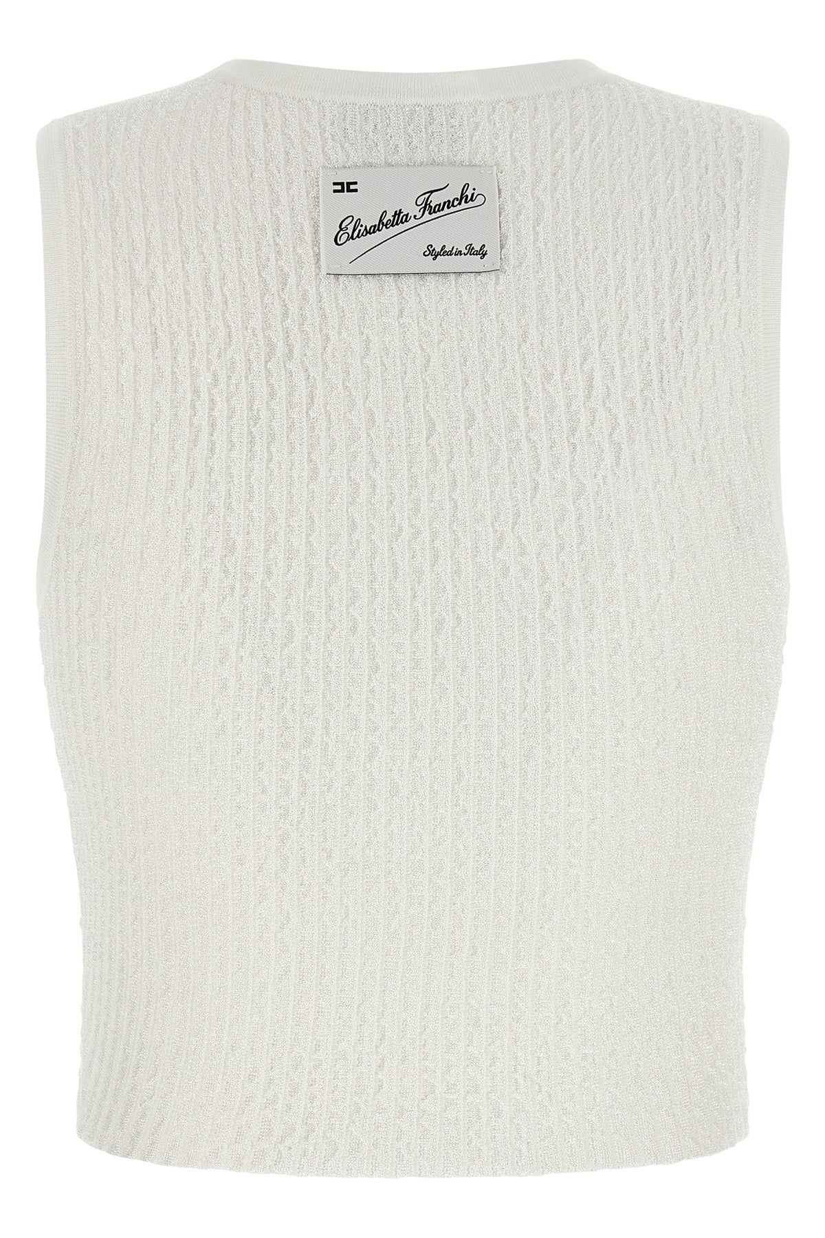 the elisabetta franchi top redefines the essentiality of the wardrobe through me
