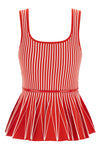 striped tricot viscose blend top