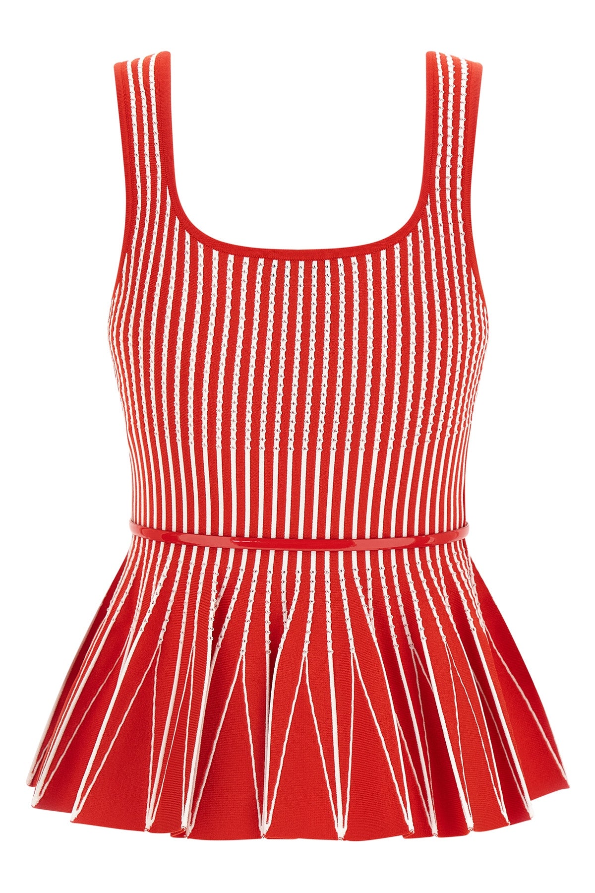 striped tricot viscose blend top