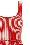 striped tricot viscose blend top