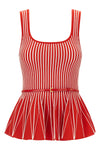 striped tricot viscose blend top