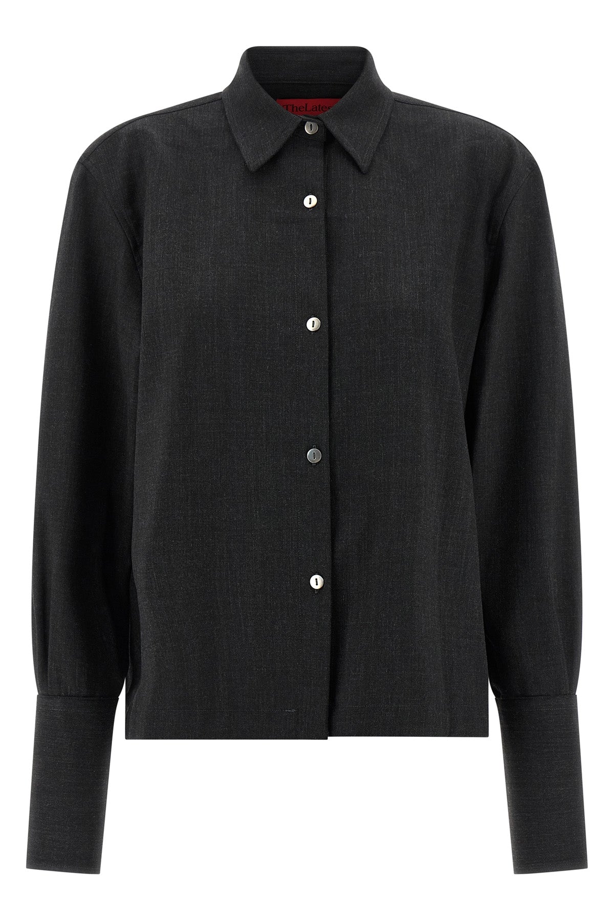 wool blend mélange shirt