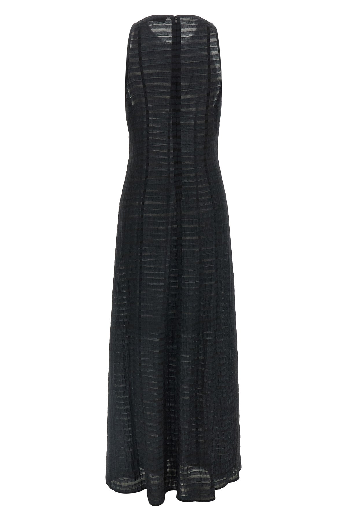 long dori dress in light semi-transparent striped muslin