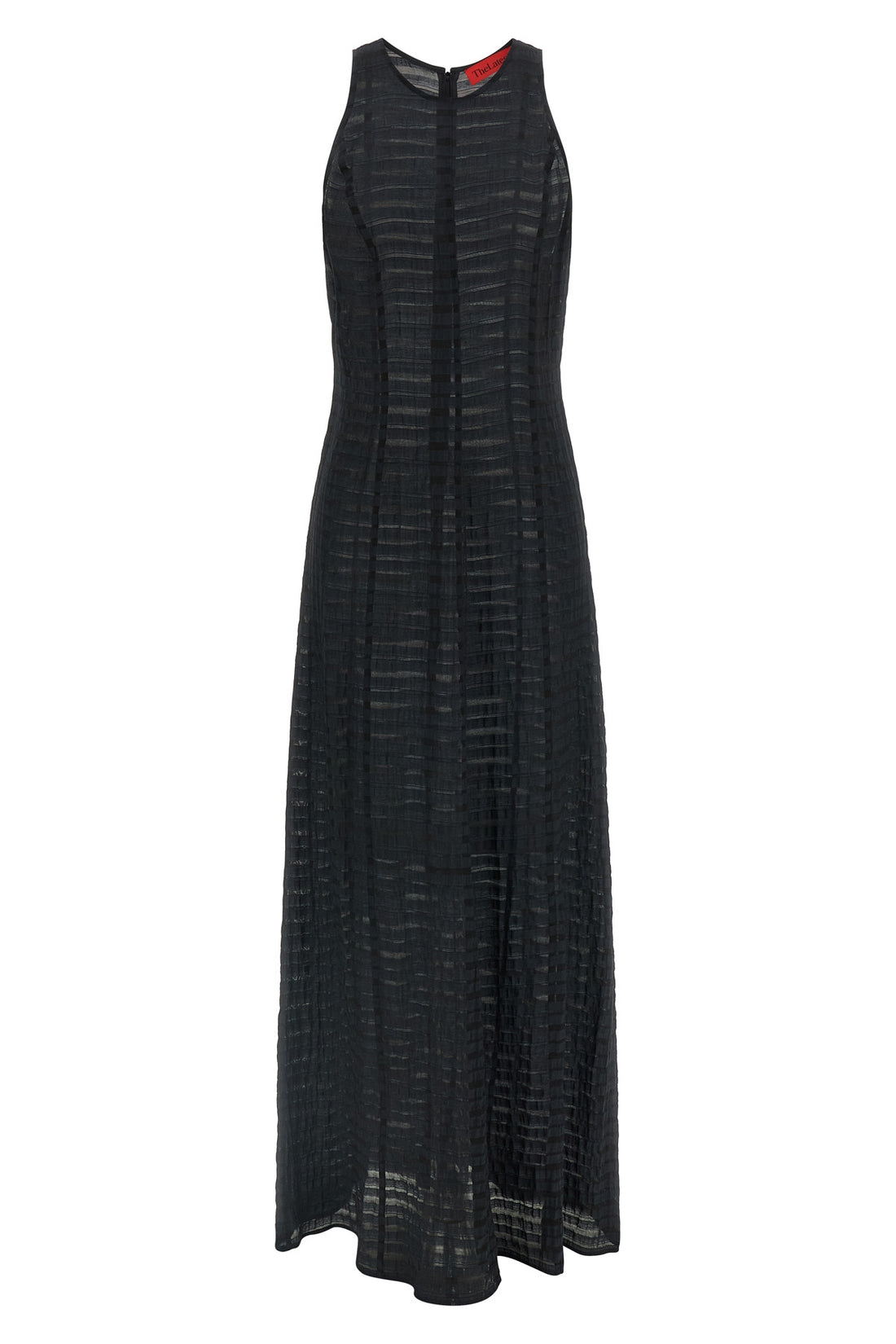 THE LATEST M long dori dress in light semi-transparent striped muslin