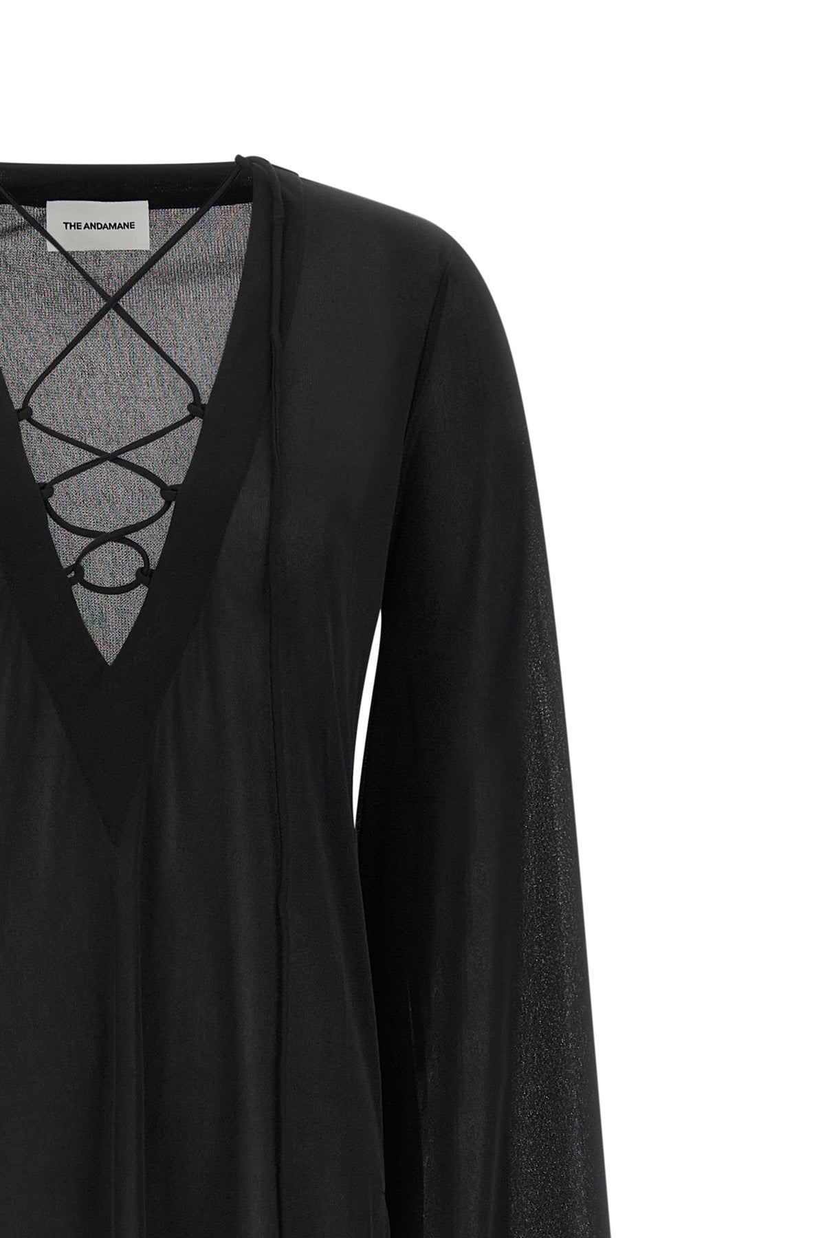 long ava dress in light and slightly transparent jersey chiffon