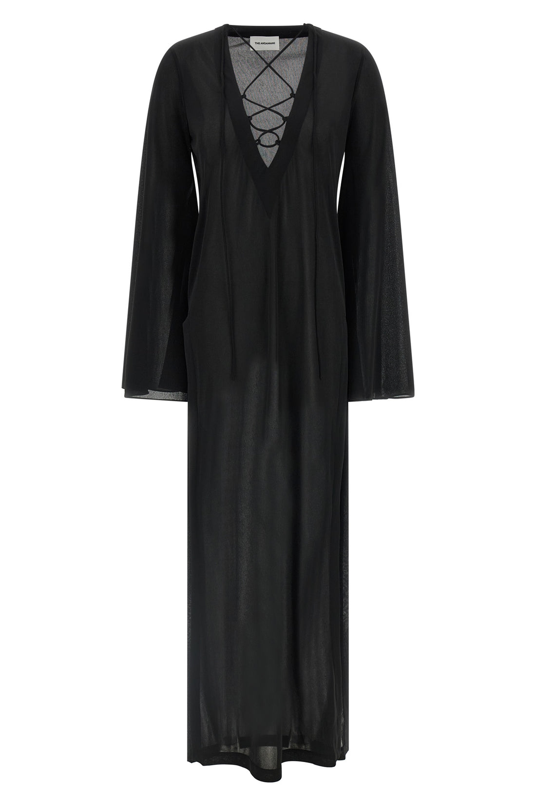 THE ANDAMANE 38 long ava dress in light and slightly transparent jersey chiffon