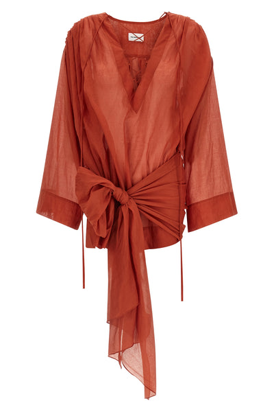 mini indira dress in light and semi-transparent cotton muslin