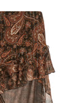 camelia long skirt in all-over paisley print georgette
