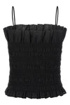 suri smock-stitch cotton muslin top