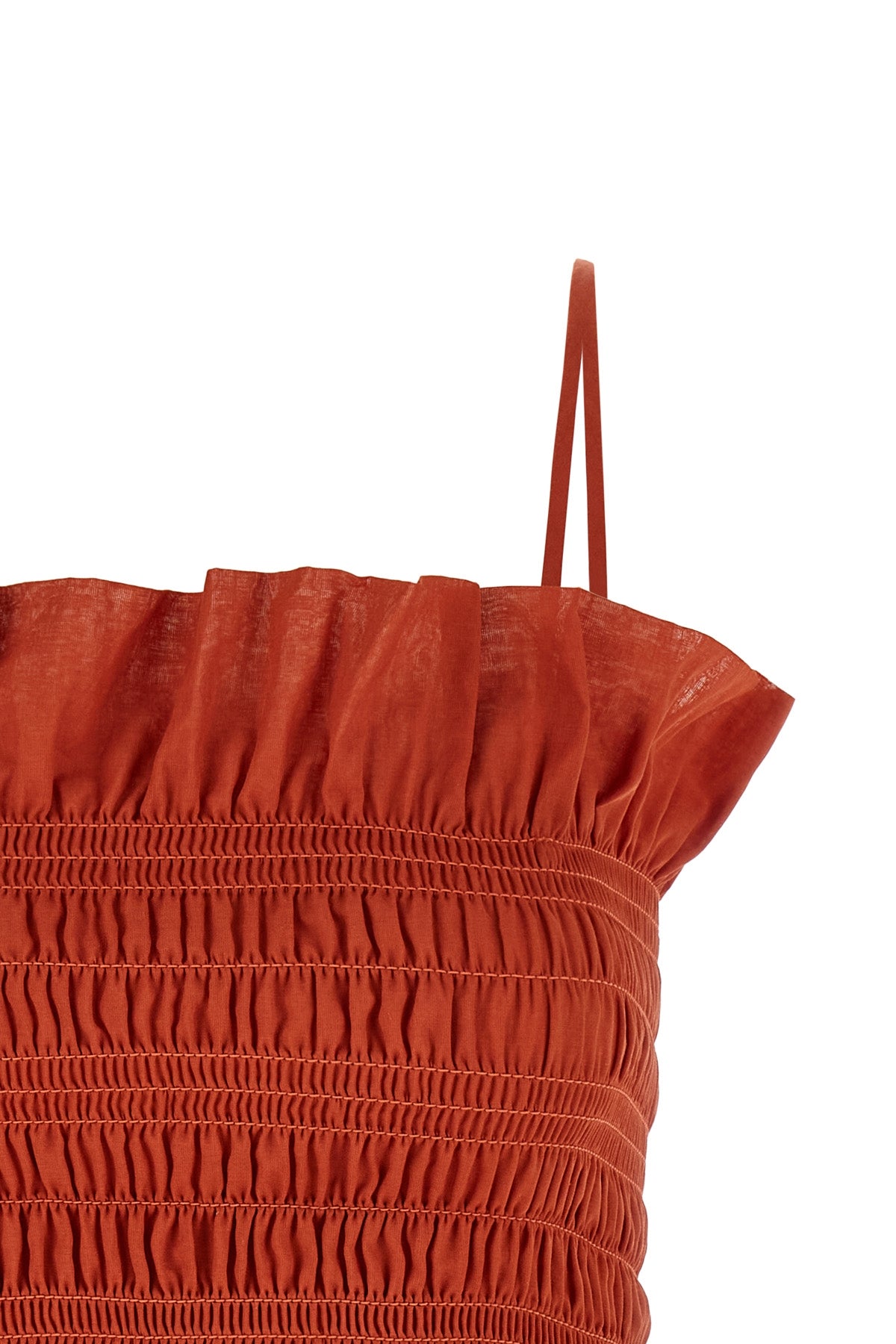 suri smock-stitch cotton muslin top