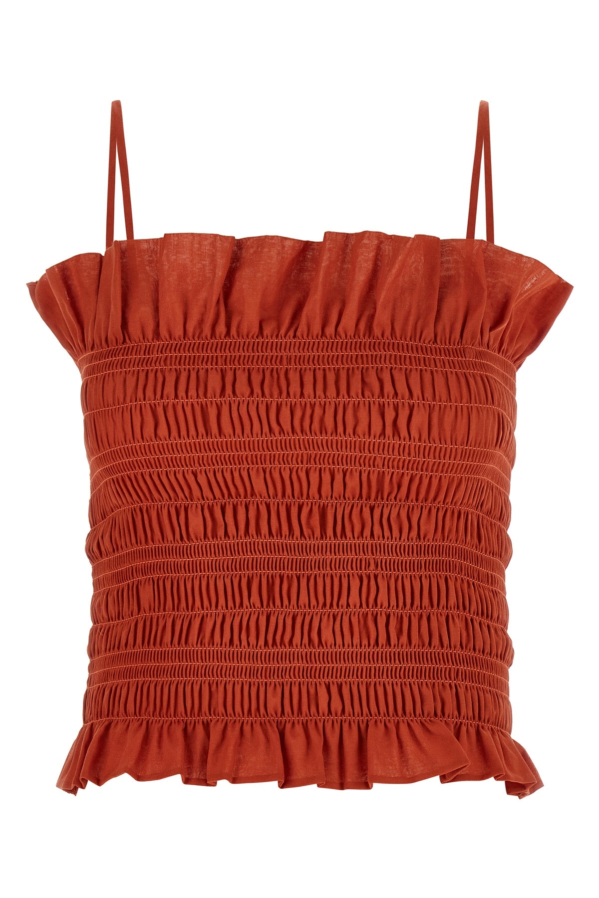 suri smock-stitch cotton muslin top